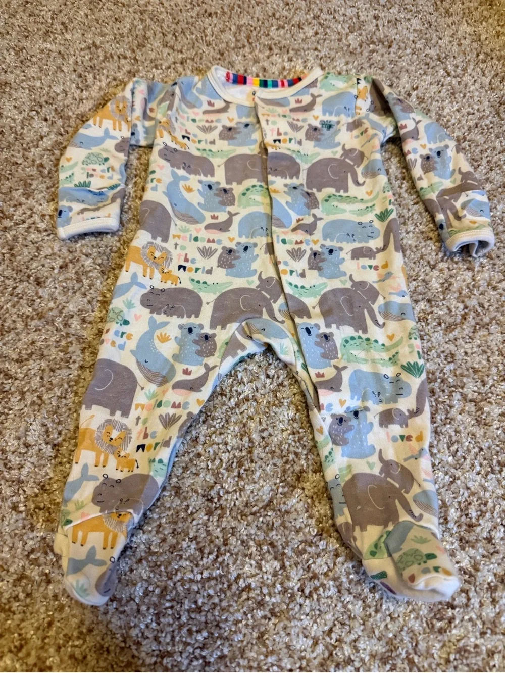 Magnetic Me Organic Cotton Magnetic Footie Size 0-3M Little Lovin Animals
